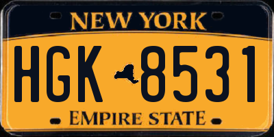 NY license plate HGK8531