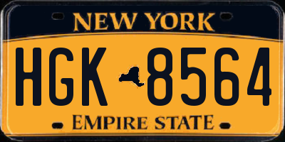 NY license plate HGK8564