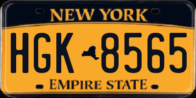 NY license plate HGK8565
