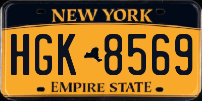 NY license plate HGK8569