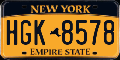NY license plate HGK8578