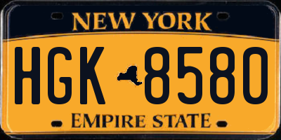 NY license plate HGK8580