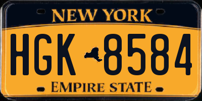 NY license plate HGK8584