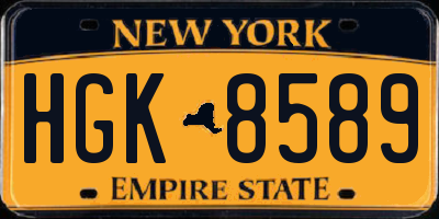 NY license plate HGK8589