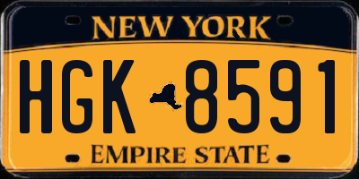 NY license plate HGK8591
