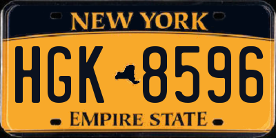 NY license plate HGK8596