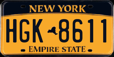 NY license plate HGK8611