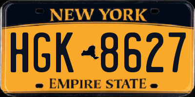 NY license plate HGK8627