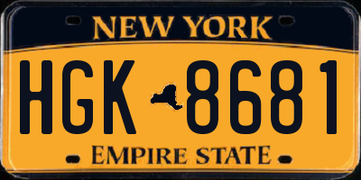 NY license plate HGK8681