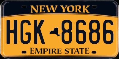 NY license plate HGK8686