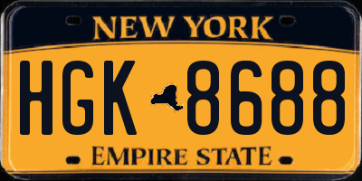 NY license plate HGK8688