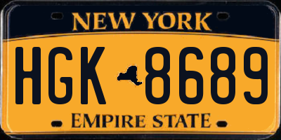 NY license plate HGK8689