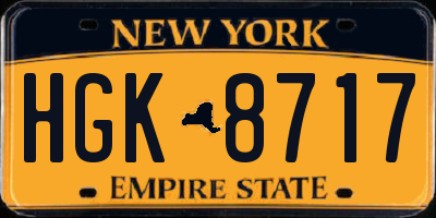 NY license plate HGK8717