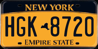 NY license plate HGK8720