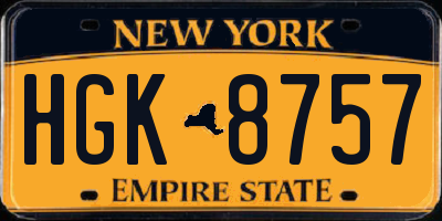 NY license plate HGK8757