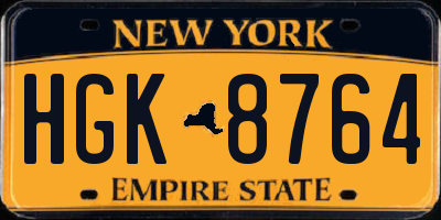 NY license plate HGK8764