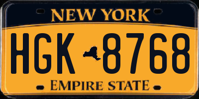 NY license plate HGK8768