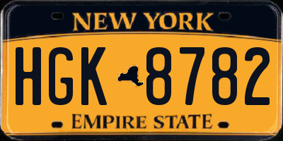 NY license plate HGK8782