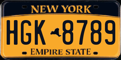 NY license plate HGK8789
