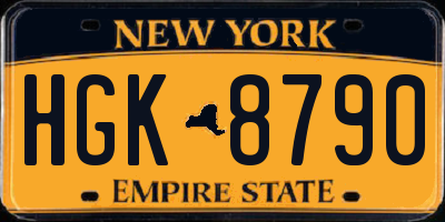 NY license plate HGK8790