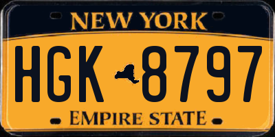 NY license plate HGK8797