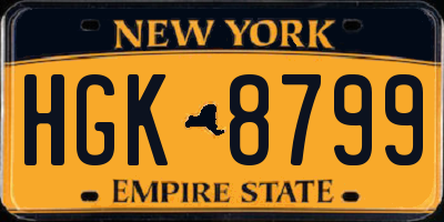 NY license plate HGK8799