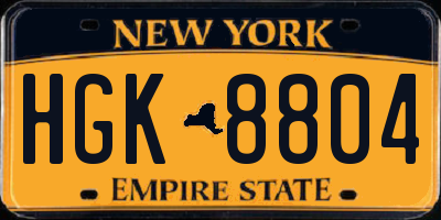 NY license plate HGK8804