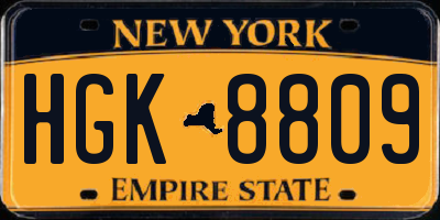 NY license plate HGK8809