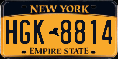 NY license plate HGK8814