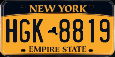 NY license plate HGK8819