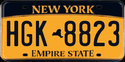 NY license plate HGK8823