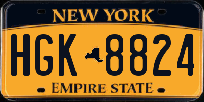 NY license plate HGK8824