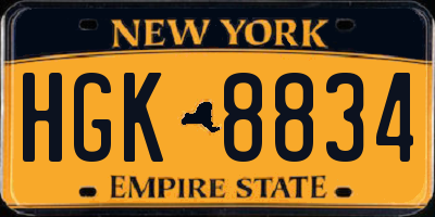 NY license plate HGK8834