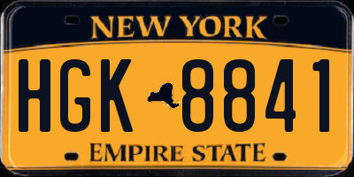 NY license plate HGK8841