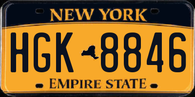 NY license plate HGK8846