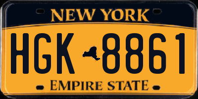 NY license plate HGK8861