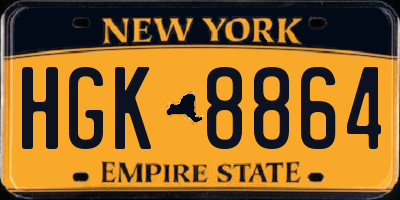 NY license plate HGK8864