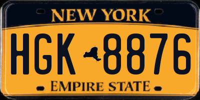 NY license plate HGK8876
