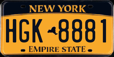 NY license plate HGK8881