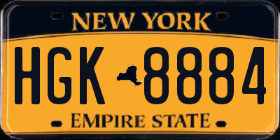 NY license plate HGK8884