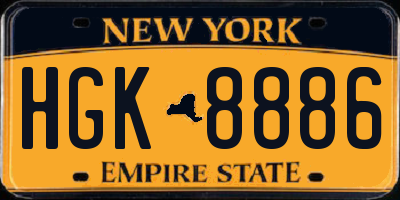 NY license plate HGK8886