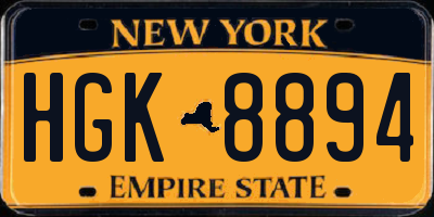 NY license plate HGK8894