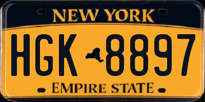 NY license plate HGK8897