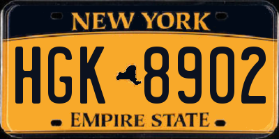 NY license plate HGK8902