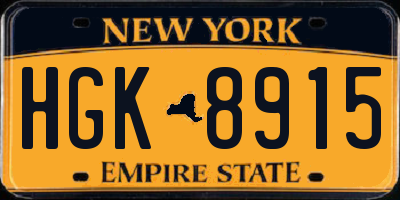 NY license plate HGK8915