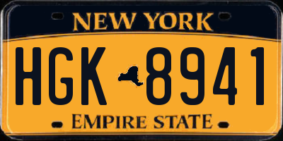 NY license plate HGK8941
