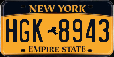 NY license plate HGK8943