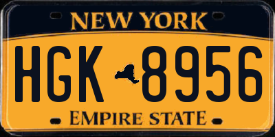 NY license plate HGK8956