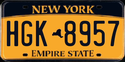 NY license plate HGK8957