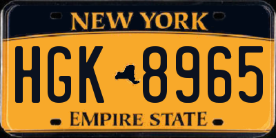 NY license plate HGK8965